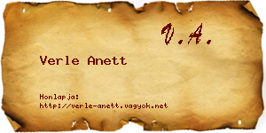 Verle Anett névjegykártya